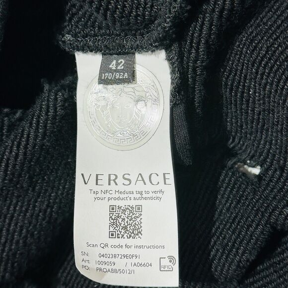 Versace Cut Out Detail Distressed Black Sweater Hoodie Oversized 42/6 NWT $2,150 - Picture 10 of 15